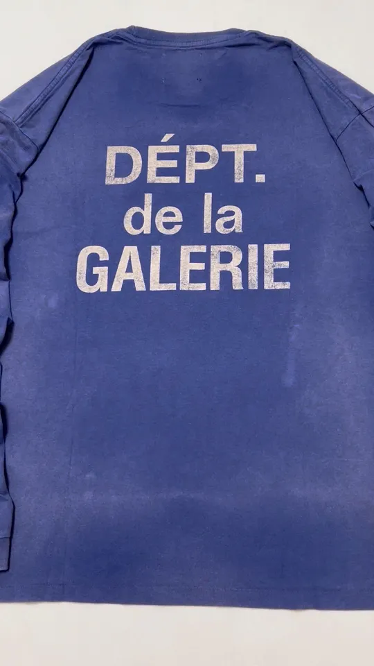 GALLERY FRENCH L/S TEE/NAVY French ripple washed long-sleeved TEE faded blue S-XL cylindrical fabric Assute garment dyeing heavy-wash water-coated fading treatment simulates natural sun fading effect printed distressing treatment top-notch craftsmanship completely matched accessories
